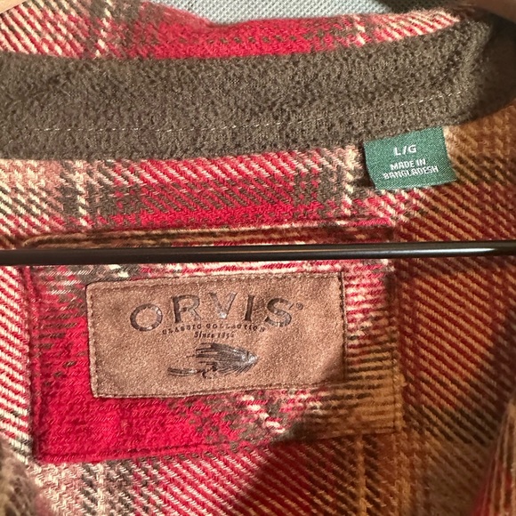 Orvis heavy flannel shirt size large - Picture 2 of 4
